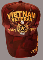 Vietnam Veteran Eagle Burgundy Camo Hat