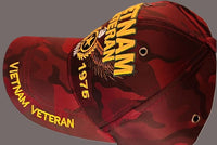 Vietnam Veteran Eagle Burgundy Camo Hat