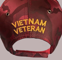 Vietnam Veteran Eagle Burgundy Camo Hat