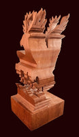 Wooden Eagle Deer Statue AS-IS