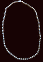 Silver Bench Bead Necklace 28"