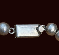 Silver Bench Bead Necklace 28"