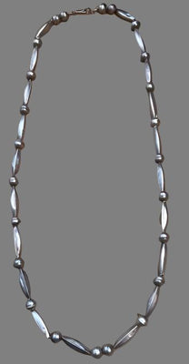 Navajo Silver Bead Necklace 26"