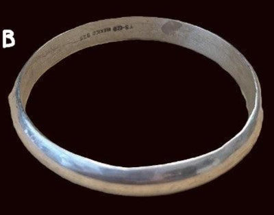 Plain Silver Bangle Bracelet 8"