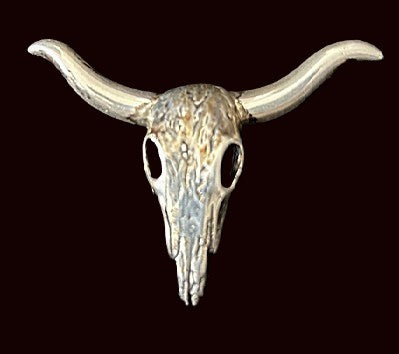 75x40"mm SS Long Horn Skull Pin