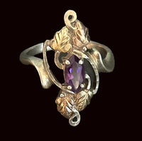 6.75-SS Vintage Amethyst Crystal Gold Leaf