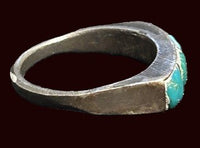 Inlay Turquoise Ring Band Sz6.25