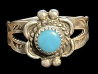 Turquoise Flower Ring Sz4.0