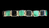 Inlay Square Turquoise link Bracelet