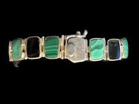 Inlay Square Turquoise link Bracelet