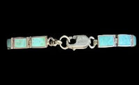 Inlay Square Turquoise link Bracelet