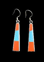 Turquoise & Coral Inlay Necklace Set