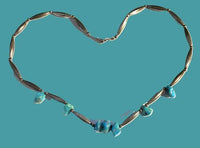 Bench Bead/Turquoise Necklace 16"