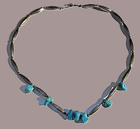 Bench Bead/Turquoise Necklace 16"