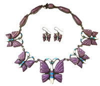 SS Purple Mother of Pearl Necklace & Earring