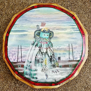 Hand Drum w/Zuni Kachina painting