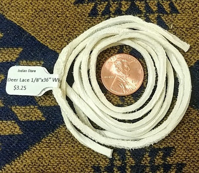 White 1/8"x 36" Deer Lace