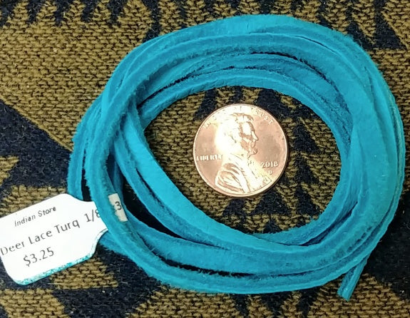 Turquoise 1/8"x 36" Deer Lace