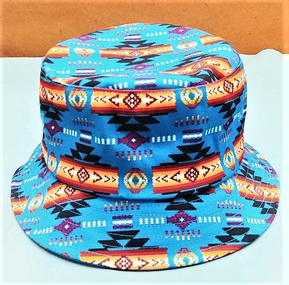 Southwest Style Bucket Hat - Blue