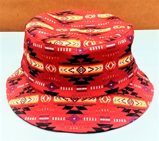 Southwest Style Bucket Hat - Red