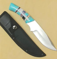 10" Inlay Gemstone Belt Knife, w/Sheath