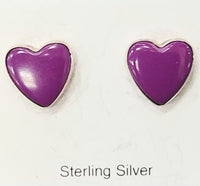 6mm Purple Sugilite Heart Earrings