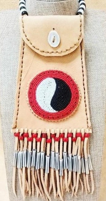 Beaded Deerskin Pouch - 6.5"x 4.5"