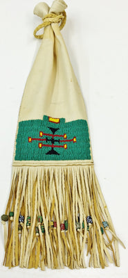 Green Beaded Pipe Bag, 17"