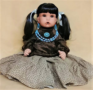 Navajo Girl Doll 20" - Brown Velvet