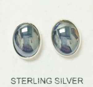 Oval Hematite Earrings 10mm