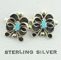 Silver Butterfly Turquiose Dot Earrings, 8mm