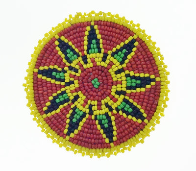 3" Bead Rosette Yellow Black Star