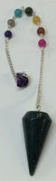 Bloodstone Pendulum w/Chakra Chain, 9"