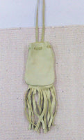 Medicine Bag - Gold w/fringe, 3.5"x 2.5"