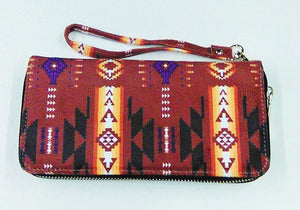 Fleece Zipper Wallet - Burgundy