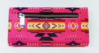 Fleece Printed Wallet W/Foldback - Pink