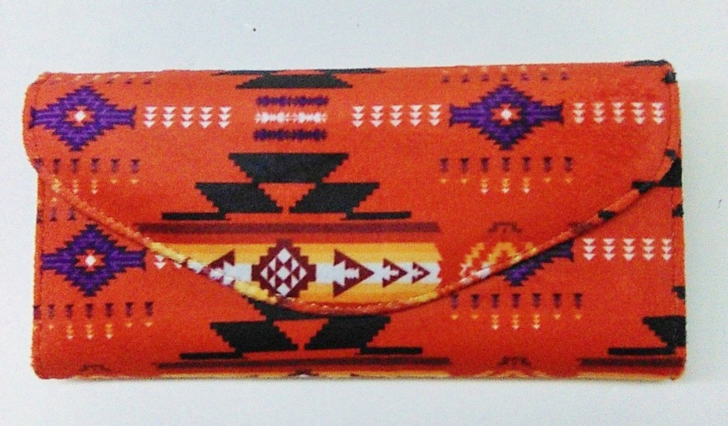 Fleece Printed Wallet W/Foldback - Red