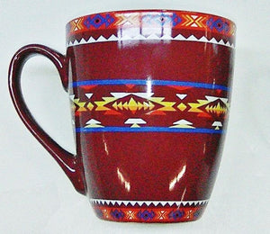 Ceramic Mug Southwest Design #2 - Burgundy