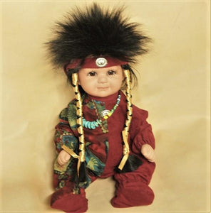 Navajo Boy Doll 16" - Red/Pattern