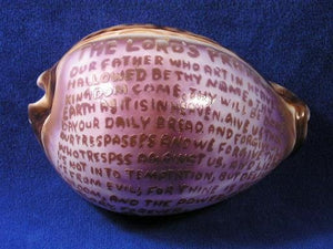 Lords Prayer on Cowrie Shell