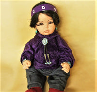 Navajo Boy Doll 20" - Purple velvet