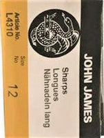Sharps Needle - Size 12 Longs (25 pack)