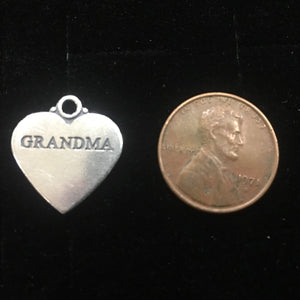Sterling Silver Grandma Heart Pendant
