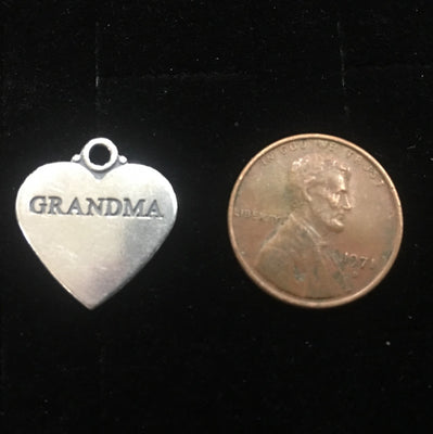 Sterling Silver Grandma Heart Charm