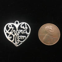 Sterling Silver Grandmom Heart Charm