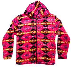 Hooded Fleece Sherpa Jacket - Pink