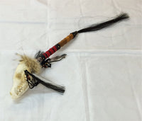 Red Talking Stick - Coyote Skull
